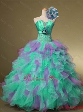 2015 Delicate Strapless Quinceanera Dresses with Beading and RufflesSWQD001-1FOR