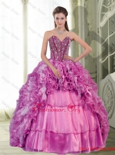 2015 Exquisite Sweetheart Beading and Ruffles Dress for Quinceanera QDDTA57002FOR