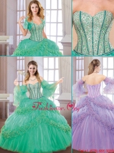2015 Fall New Style Sweetheart Quinceanera Gowns with Hand Made Flowers SJQDDT179002FOR