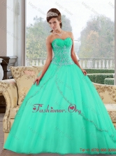 2015 Fashionable Sweetheart Ball Gown Sweet Sixteen Dresses with AppliquesQDDTB36002-1FOR