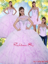2015 Inexpensive and Detachable Quinceanera Dresses with Beading and RufflesSJQDDT2001FOR