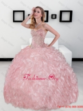 2015 Luxurious Sweetheart Ball Gown Sweet 16 Dresses with Beading and Ruffles QDDTC3002FOR