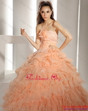 2015 New Style Quinceanera Dresses with Hand Made Flowers and Ruffled Layers WMDQD011FOR