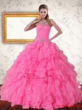 2015 Perfect Strapless Quinceanera Dress with Beading and Ruffles PDZY724TZFXFOR