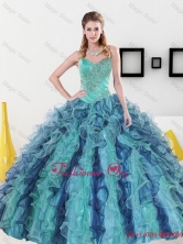 2015 Perfect Sweetheart Quinceanera Dresses with Appliques and RufflesQDDTC36002FOR