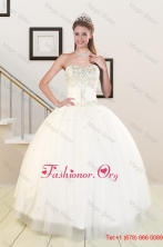 2015 Sweetheart White Elegant Quinceanera Dresses with BeadingXFNAO5812FOR