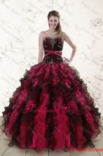 2015 The Most Popular Multi Color Quince Dresses with Ruffles and BeadingXFNAO5800TZFXFOR