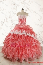 2015 Winter Strapless Watermelon Quinceanera Dresses FNAO018FOR