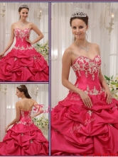 2016 Luxurious Sweetheart Appliques and Pick Ups Quinceanera Dresses QDZY655BFOR