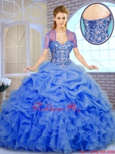 2016 Spring Best Selling Beading and Ruffles Quinceanera Dresses in Blue SJQDDT163002F-1FOR