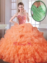 2016 Spring Best Selling Orange Red Quinceanera Dresses with Beading SJQDDT174002-1FOR