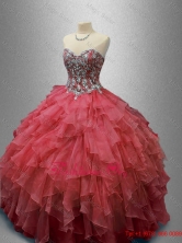 Beautiful Beaded and Ruffles Quinceanera Gowns in OrganzaSWQD029-3FOR