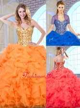 Beautiful Sweetheart Quinceanera Dresses with Beading and Ruffles SJQDDT163002EFOR