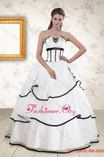 Cheap White and Black 2015 Quinceanera Dresses with BeadingXFNAO291FOR