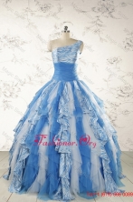 Discount One Shoulder Printed Quinceanera Dresses for 2015FNAO503FOR