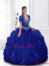 Elegant Beaded and Ruffles Quinceanera Gowns in Royal BlueSJQDDT111002FOR