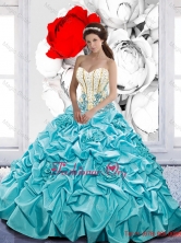 Elegant Pick Ups and Beaded Quinceanera Dresses with Hand Made FlowersSJQDDT41002FOR