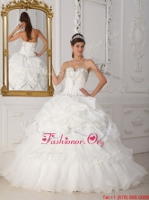 Exclusive Beading Sweetheart Quinceanera Gowns in White QDZY465CFOR