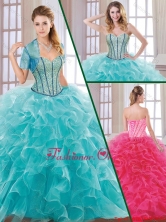 Hot Sale Beading and Ruffles Quinceanera Dresses with Sweetheart SJQDDT183002FOR