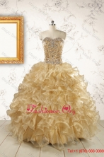 Luxurious Champange Quinceanera Dresses with BeadingFNAO6031FOR