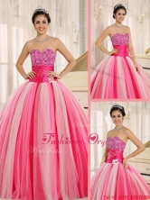 Luxurious Selling Strapless Lace Up Quincanera Dresses in Multi Color ZY511BFOR