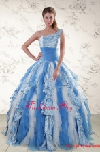Multi Color One Shoulder Printed Quinceanera Dresses for 2015XFNAO503FOR
