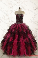 Perfect Beading Multi Color 2015 Quinceanera Dresses with SweetheartFNAO5800FOR