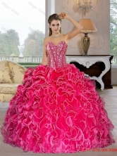 Perfect Sweetheart Ball Gown Quinceanera Dresses with Beading and Ruffles  SQDDTA34002FOR
