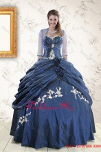 Perfect Sweetheart Navy Blue Quinceanera Dresses with WrapsXFNAO693AFOR