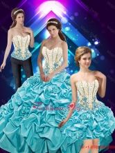 Popular Hand Made Flowers and Beaded Quinceanera Dresses with Pick UpsSJQDDT41001FOR