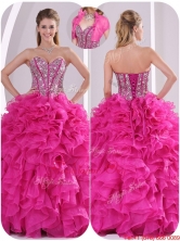 Popular Ruffles and Beading Quinceanera Gowns in Fuchsia LFY091906BFOR