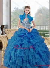 Remarkable Beading and Ruffles Sweetheart Quinceanera Gown for 2015QDDTA51002-1FOR