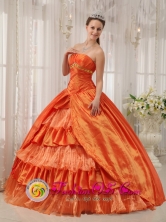 2013 Rio de Jesus Panama Orange Red Ruffles Layered Quinceanera Dresses With Appliques and Ruch In Michigan Style QDZY272FOR
