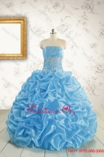 2015 Elegant Strapless Beading Quinceanera Dresses in Baby Blue  FNAO5820FOR