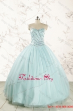 2015 Exclusive Apple Green Quinceanera Dresses with Reinstones FNAOA02FOR