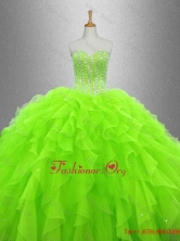 Cheap Beaded and Ruffles Quinceanera Gowns in Organza SWQD033-3FOR