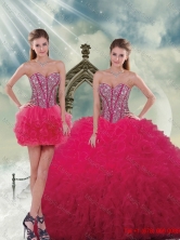 Fashionable Beading and Ruffles Red Sweet 16 Dresses QDDTA5001-5FOR