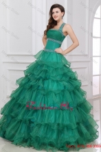Halter Top Neck Beading and Ruffles Layered Quinceanera Dress FFQD012FOR