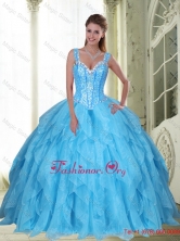Latest Beading and Ruffles Baby Blue Sweet Sixteen Dresses SJQDDT23002FOR