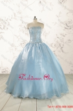 New Style 2015 Strapless Sweet 15 Dresses with Beading FNAO057FOR