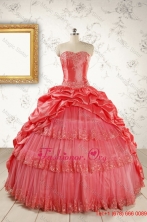 New Style Appliques Quinceanera Dresses in Watermelon FNAO147FOR