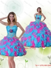 Strapless Detachable Quinceanera Dress with Appliques and Ruffles QDZY464TZFOR