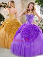 Affordable Ball Gown Beading and Paillette Quinceanera Dresses for Fall QDDTH1002A-4FOR