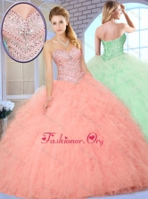 Affordable Ball Gown Quinceanera Dresses with Beading and Ruffles SJQDDT376002FOR