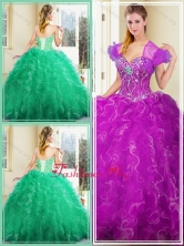 Affordable Ball Gown Quinceanera Dresses with Ruffles for Fall SJQDDT385002-1FOR