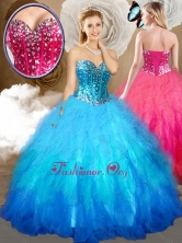 Affordable Ball Gown Sweet 16 Dresses with Beading and Ruffles SJQDDT488002-1FOR