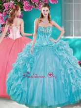 Affordable Bodice Aqua Blue Quinceanera Gown with Removable Skirt SJQDDT680002FOR