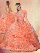 Affordable Brush Train Sweet 16 Dresses with Beading and Ruffles SJQDDT433002FOR