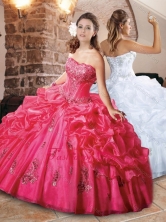 Affordable Strapless Applique and Bubble Quinceanera Dress in Organza XFQD1036FOR