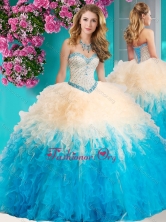 Affordable Super Hot Gradient Color Big Puffy Sweet 16 Dress with Beading and Ruffles SJQDDT656002FOR